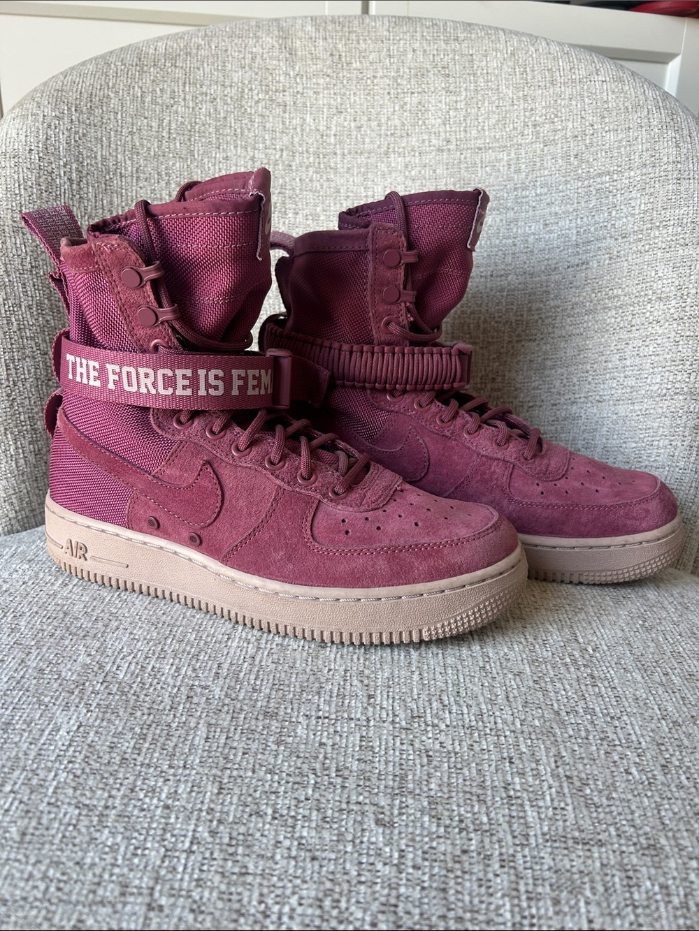 Nike High-Top vintage wine AF1 Sneakers the force is female